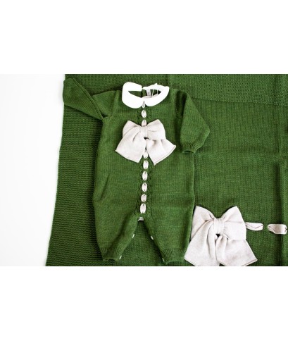 Wool Bow Set for Newborns - Onesie §797