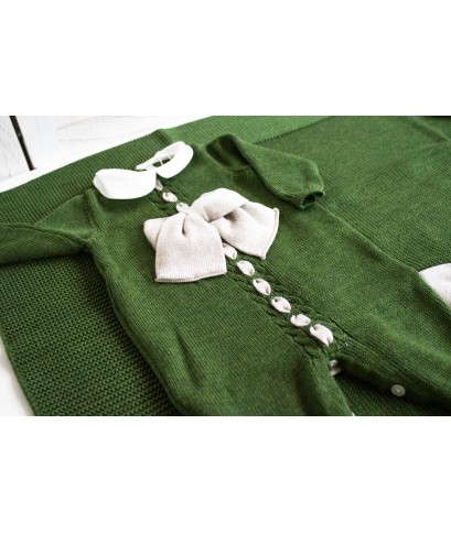 Wool Bow Set for Newborns - Onesie §797