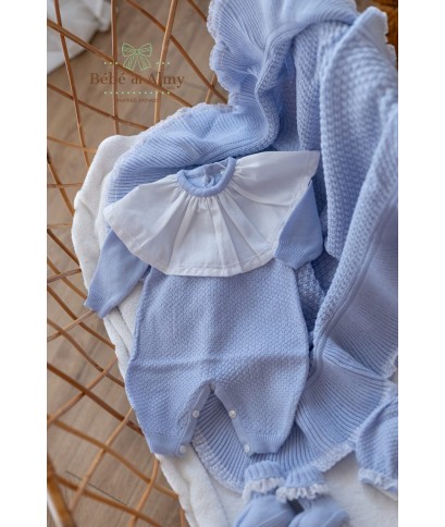 Baptism Set with Wool Collar - Onesie §799