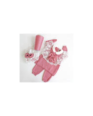 Set Battesimo Pizzo Cuore Lana - Coprifasce Con Mantella §805