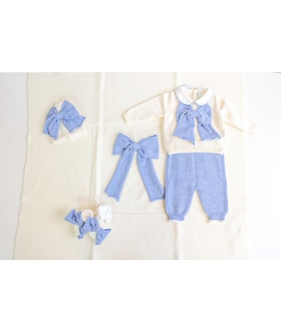 Set Fioccone Lungo Lana Per Neonato - Coprifasce §806