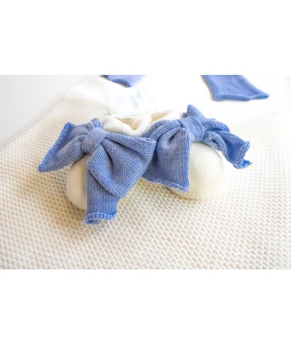 Long Wool Bow Set for Newborns - Baby Boy's Layette §806