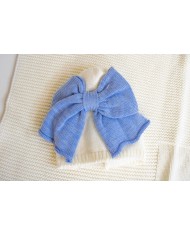 Long Wool Bow Set - 2 Pcs Baby Boy Headband Cover §806