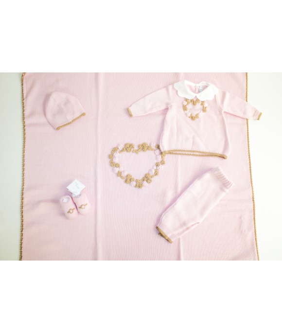Set Cuore Rococò Lana - Coprifasce Femminuccia §807