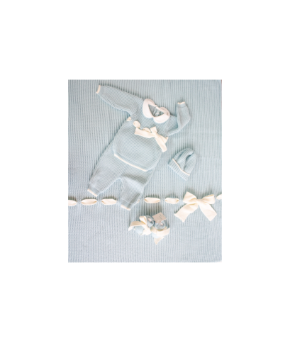 English Wool Knit Set for Newborns - Baby Boy's Layette §812
