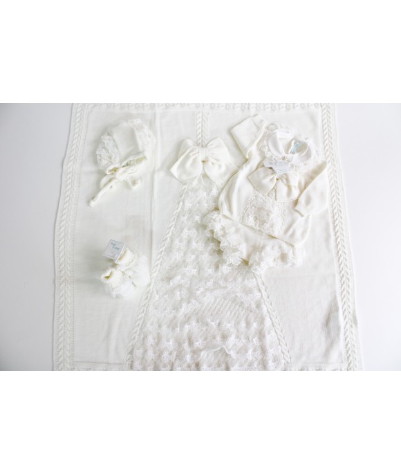 Wool Baptism Set - 2 Pcs Set with Culottes §814