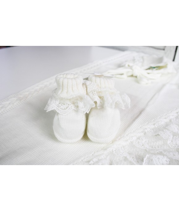 Set Battesimo Lana - Coprifasce Con Coulotte §814