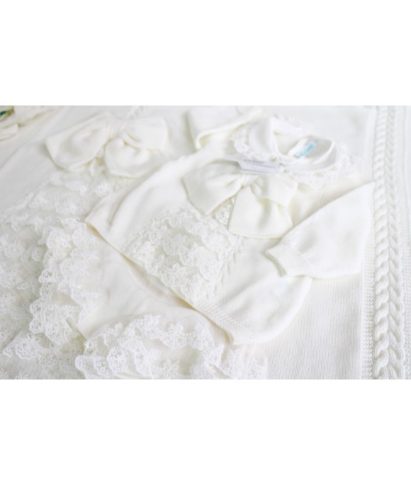 Wool Baptism Set - 2 Pcs Set with Culottes §814