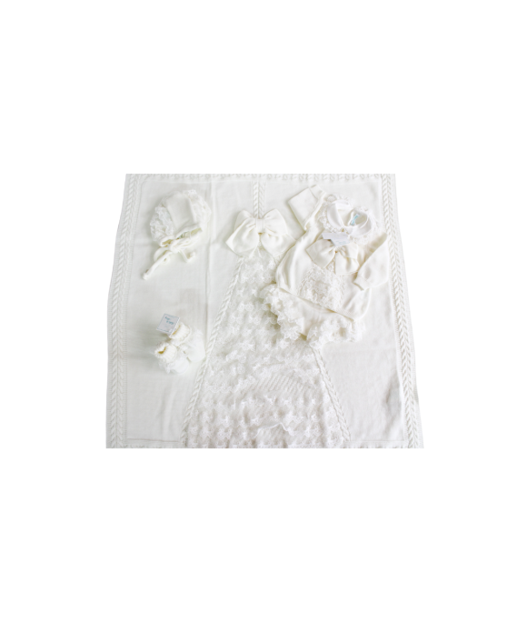 Set Battesimo Lana - Coprifasce Con Coulotte §814