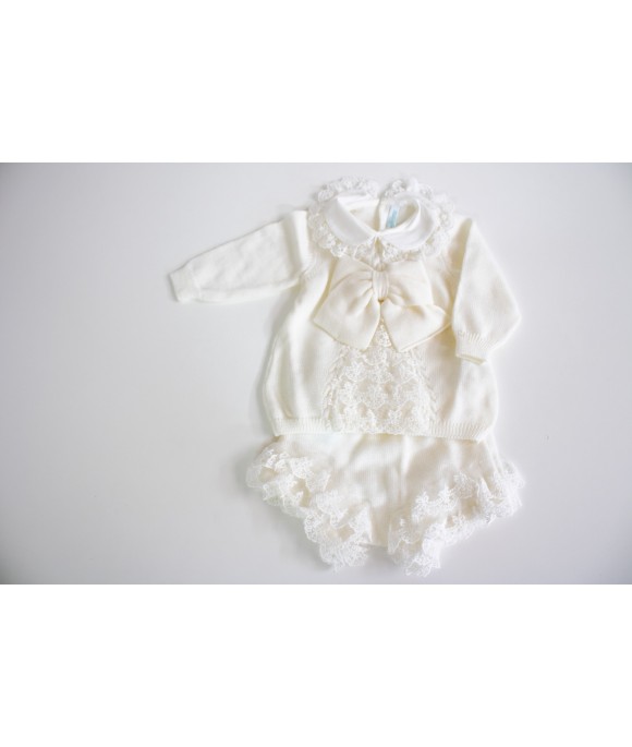 Baptism Series Wool - Headband Cover with Shoes + Hat §815
