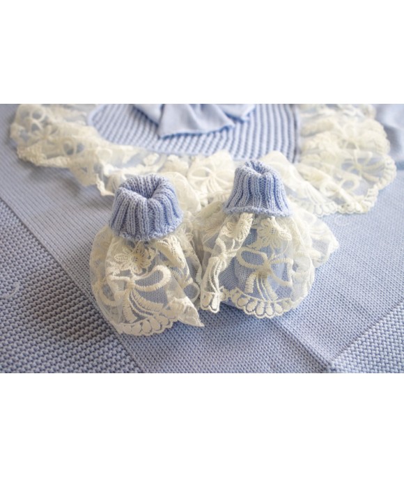 New Wool Lace Baptism Set - Onesie §815