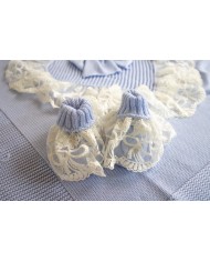 Set Battesimo Pizzo Nuovo Lana - Tutina §815