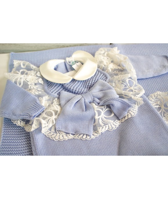 Set Battesimo Pizzo Nuovo Lana - Tutina §815