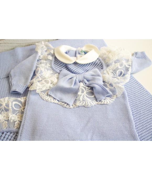 New Wool Lace Baptism Set - Onesie §815