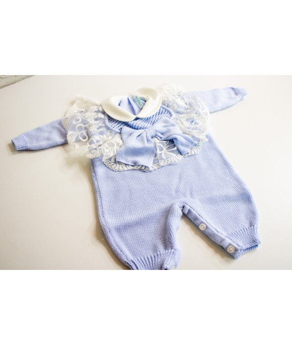 Set Battesimo Pizzo Nuovo Lana - Tutina §815