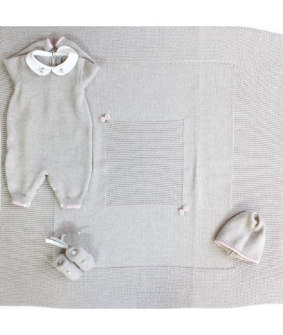Set Roselline Lana Per Neonata - Tutina §817
