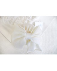 Set Battesimo Pizzo Nuovo Lana - Coprifasce Con Coulotte §821