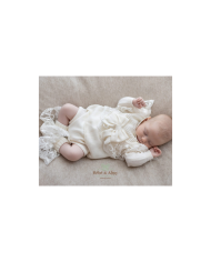 New Wool Lace Baptism Set - 2 Pcs Bandana Cover with Culottes §821