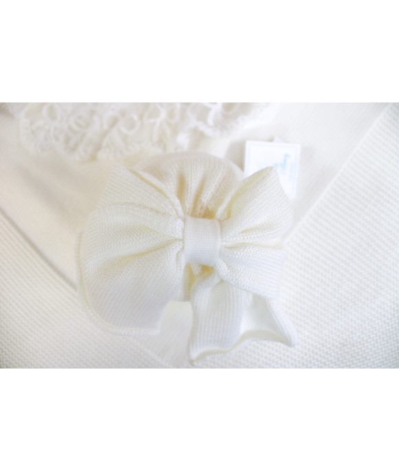 Baptism Series New Wool Lace - 2 Pcs Headband Cover with Shoes + Hat §822