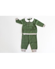 Serie Punto Smock Lana - Completo 2 Pezzi (Maglia + Pantalone) §825