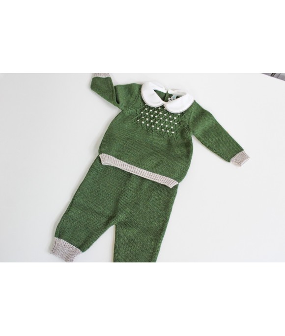 Wool Smock Stitch Series -  2 Pcs Set (Sweater + Trousers) §825