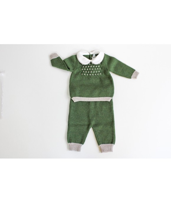 Wool Smock Stitch Series -  2 Pcs Set (Sweater + Trousers) §825