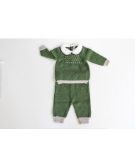 Serie Punto Smock Lana - Completo 2 Pezzi (Maglia + Pantalone) §825