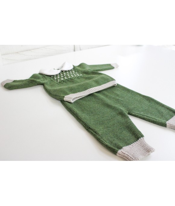 Wool Smock Stitch Series -  2 Pcs Set (Sweater + Trousers) §825