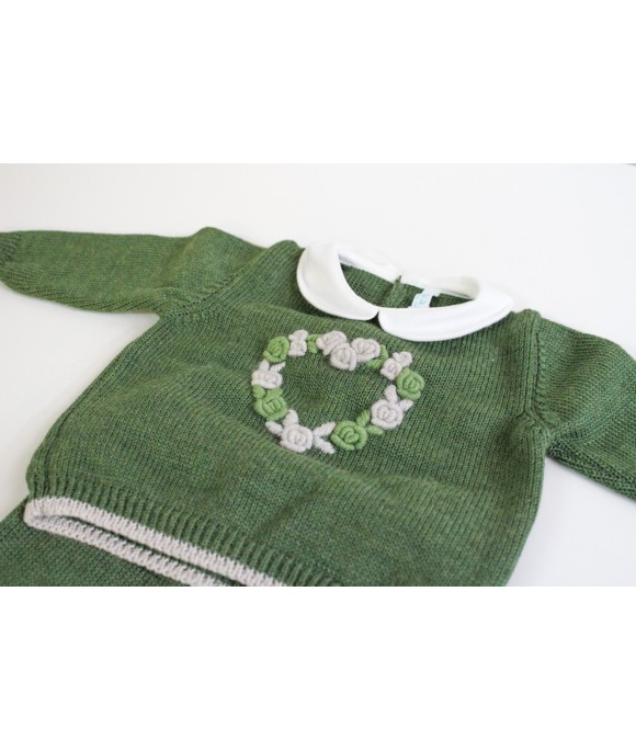 Rococo Heart Series Wool - 2 Pcs Suit (Sweater + Trousers) §826