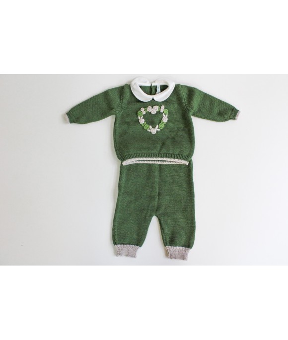 Rococo Heart Series Wool - 2 Pcs Suit (Sweater + Trousers) §826