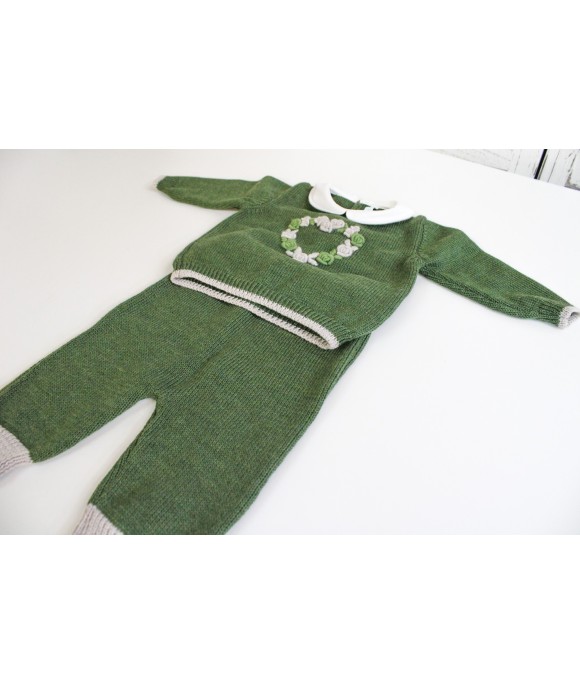 Rococo Heart Series Wool - 2 Pcs Suit (Sweater + Trousers) §826