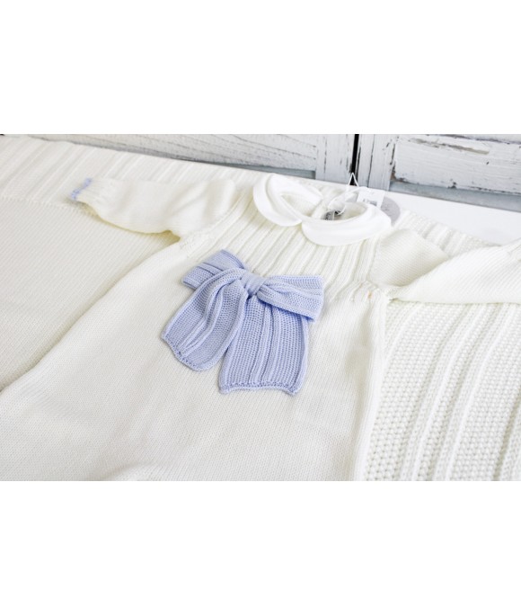 Serie Costone Con Fioccone Lana - Tutina Con Scarpette + Cappellino §828