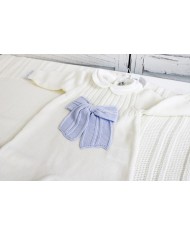 Serie Costone Con Fioccone Lana - Tutina Con Scarpette + Cappellino §828