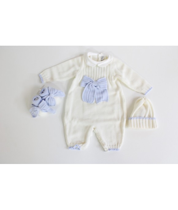 Ribbed Set with Wool Bow - Onesie §829