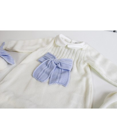 Set Costone Con Fioccone Lana Per Neonato - Tutina §829