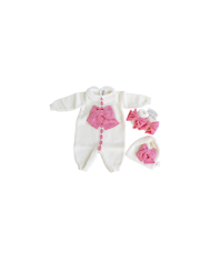 Wool Bow Series - Onesie with Shoes + Hat