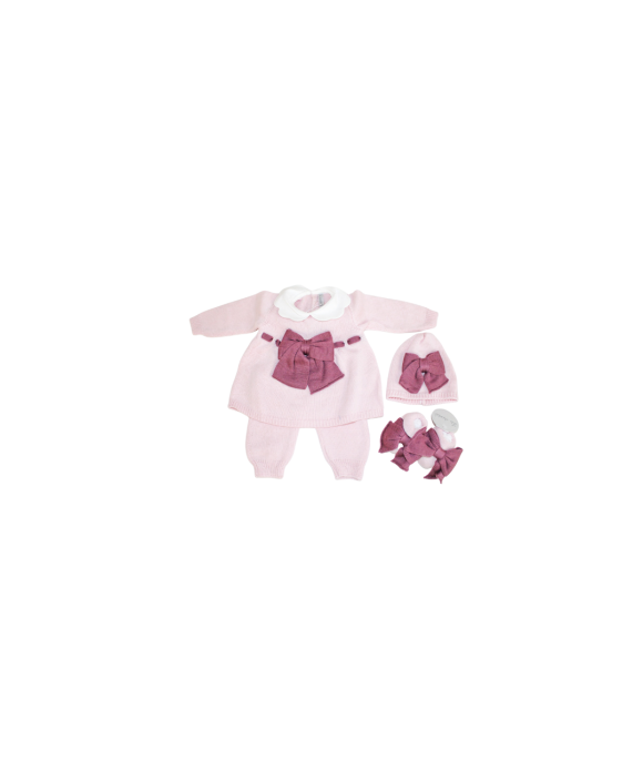 Wool Bow Series - 2 Pcs Headband Cover with Shoes + Hat §834