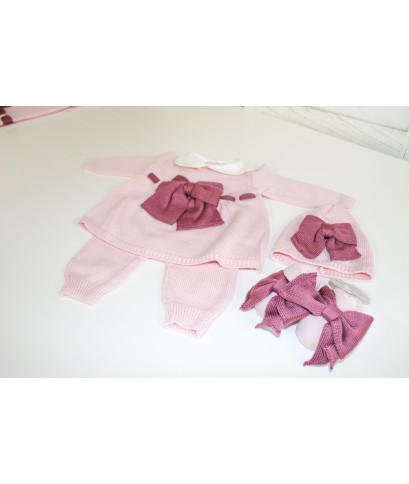 Serie Fiocco Lana - Coprifasce Con Scarpette + Cappellino §834