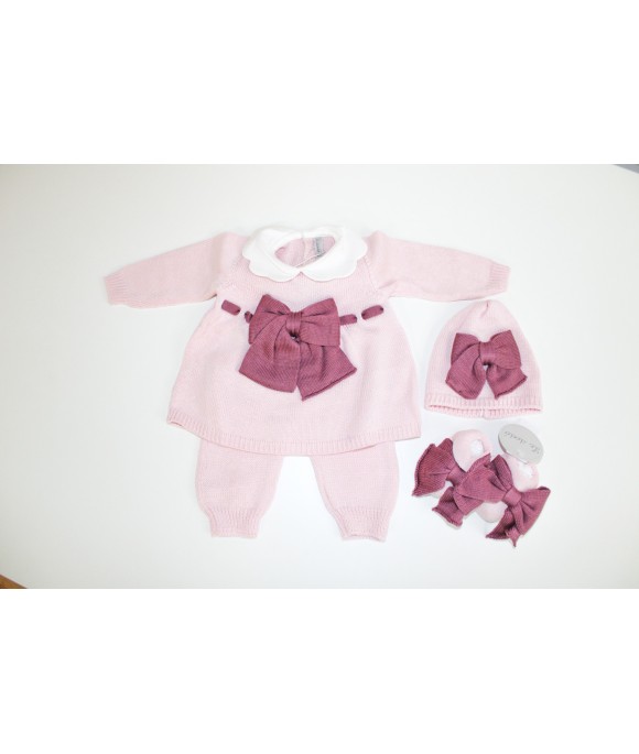 Wool Bow Series - 2 Pcs Headband Cover with Shoes + Hat §834