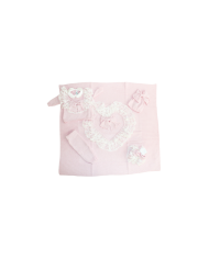 Set Battesimo Pizzo Nuovo Lana - Coprifasce Con Pantalone §838