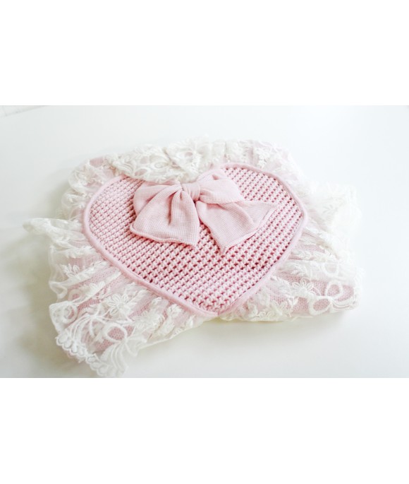 New Wool Lace Baptism Set - 2 Pcs Bandana with Pants §838