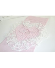 New Wool Lace Baptism Set - 2 Pcs Bandana with Pants §838