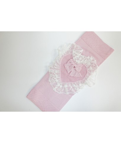 Set Battesimo Pizzo Nuovo Lana - Coprifasce Con Pantalone §838