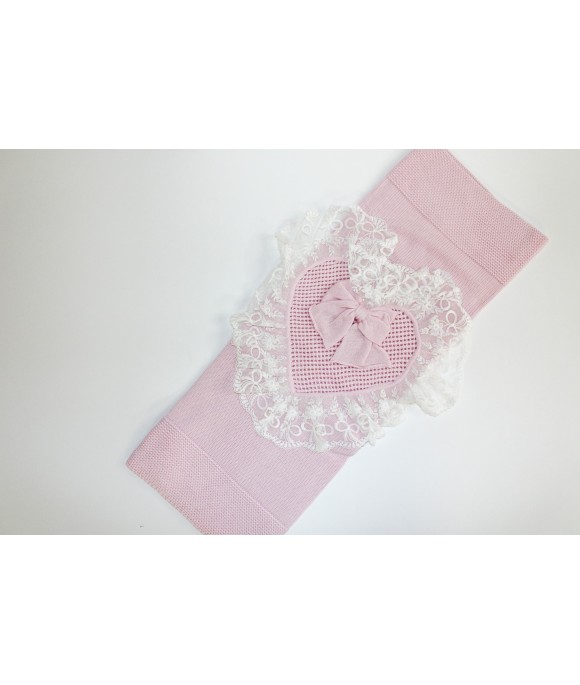 Set Battesimo Pizzo Nuovo Lana - Coprifasce Con Pantalone §838