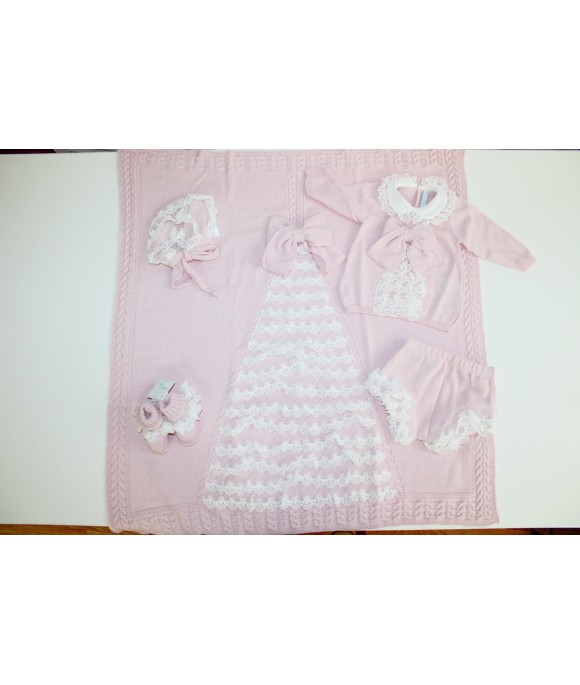 Set Battesimo Lana - Coprifasce Con Coulotte §843