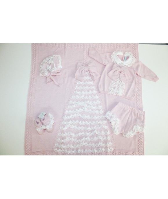 Set Battesimo Lana - Coprifasce Con Coulotte §843