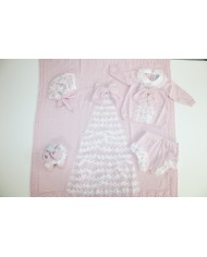 Set Battesimo Lana - Coprifasce Con Coulotte §843