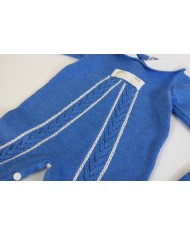 Braided Wool Button Series - Onesie with Hat §854