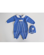 Braided Wool Button Series - Onesie with Hat §854