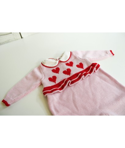 Serie Rouches & Cuore Intarsiato Lana - Tutina §855